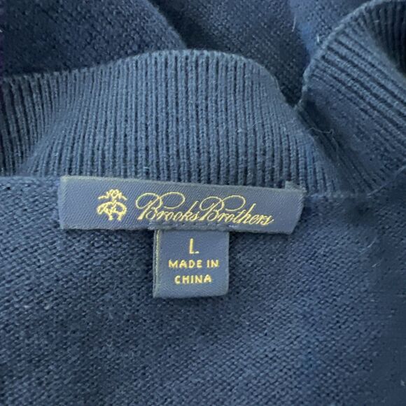Brooks Brothers Sweater Women Large Navy Knit Cotton Cashmere Button Up Cardigan - Picture 5 of 15